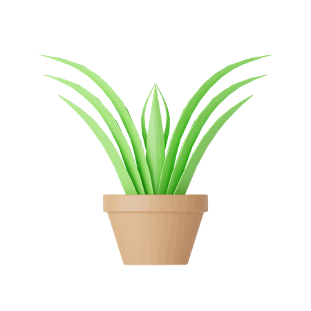 Planta e pedra lowpoly  3D Icon