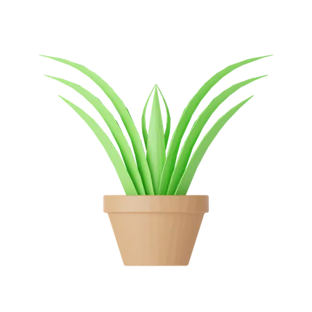 Planta e pedra lowpoly  3D Icon