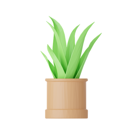 Planta e pedra lowpoly  3D Icon