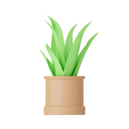 Planta e pedra lowpoly  3D Icon