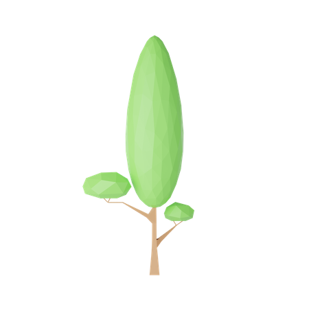 Planta e pedra lowpoly  3D Icon