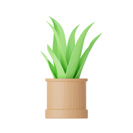 Planta y piedra lowpoly  3D Icon