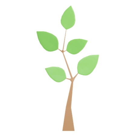 Plante et pierre lowpoly  3D Icon