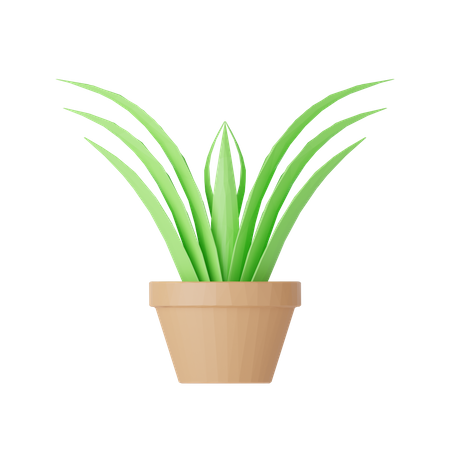 Plante et pierre lowpoly  3D Icon