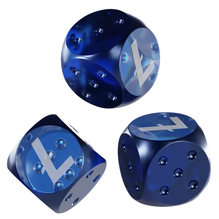 Ltc Glass Dice Crypto  3D Icon