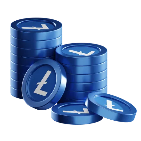 Pilas de monedas ltc  3D Icon