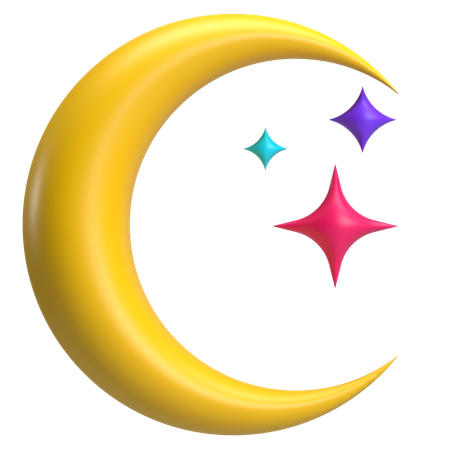 Lua com 3 estrelas  3D Icon