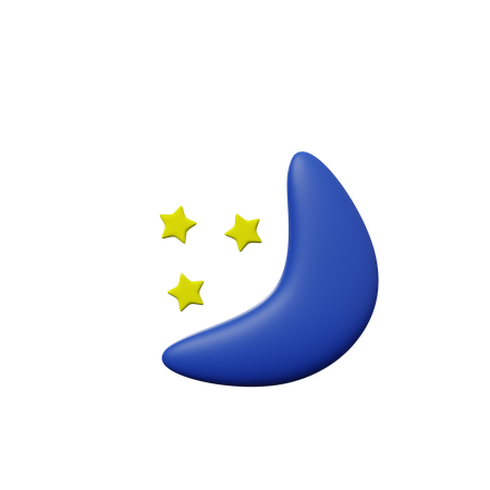 Lua com estrela  3D Illustration