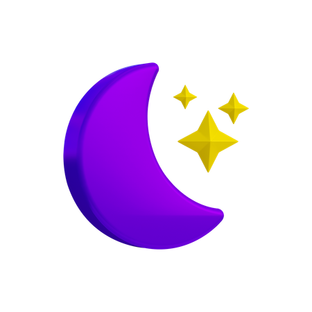 Lua com estrela  3D Illustration