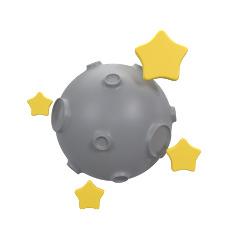 Lua com estrela  3D Icon