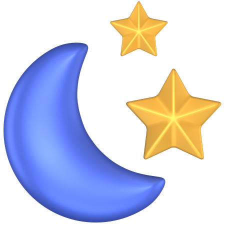 Lua com estrelas  3D Icon