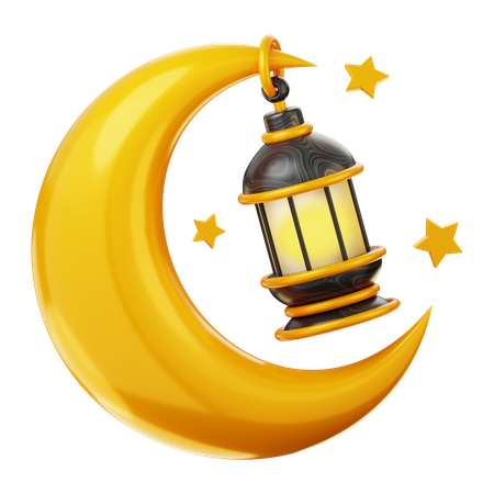 Lua crescente e luz  3D Icon