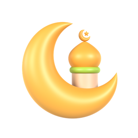 Lua crescente e mesquita  3D Icon