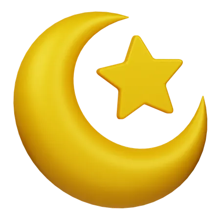 Lua e estrela  3D Icon