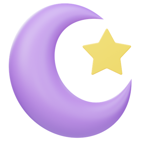 Lua e estrela  3D Icon