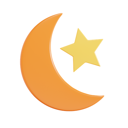 Lua e estrela  3D Icon