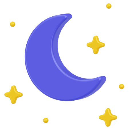 Lua e estrelas  3D Icon