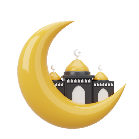 Lua e mesquita  3D Icon