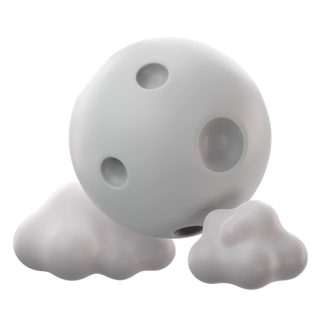 Lua e nuvens  3D Icon