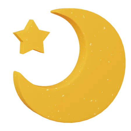 Estrela da lua  3D Icon