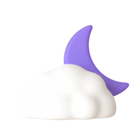 Lua nublada  3D Icon