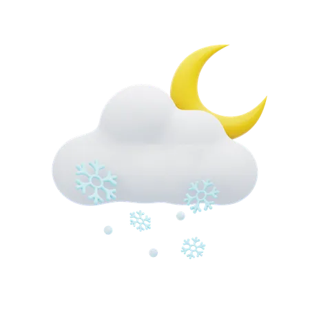 Lua de neve nublada  3D Icon