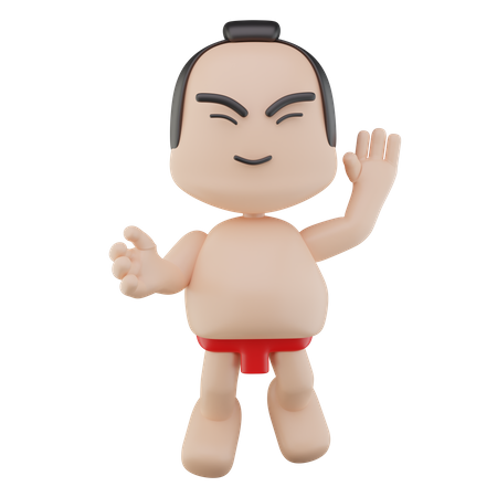 Luchador de sumo japonés  3D Illustration