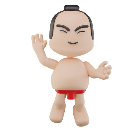 Luchador de sumo japonés  3D Illustration