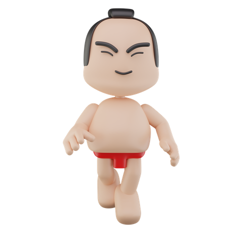 Luchador de sumo japonés  3D Illustration