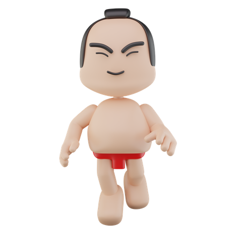 Luchador de sumo japonés  3D Illustration