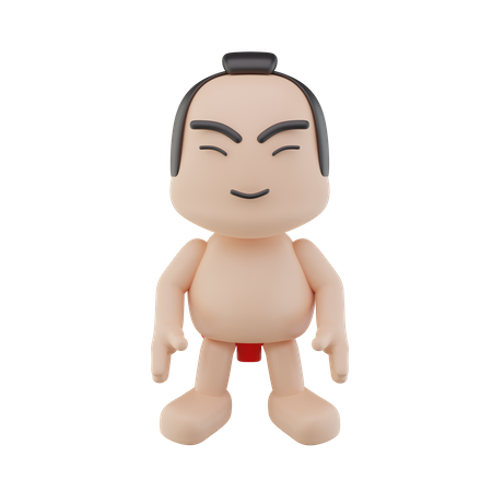 Luchador de sumo japonés  3D Illustration