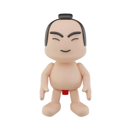 Luchador de sumo japonés  3D Illustration