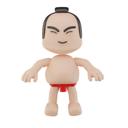 Luchador de sumo japonés  3D Illustration