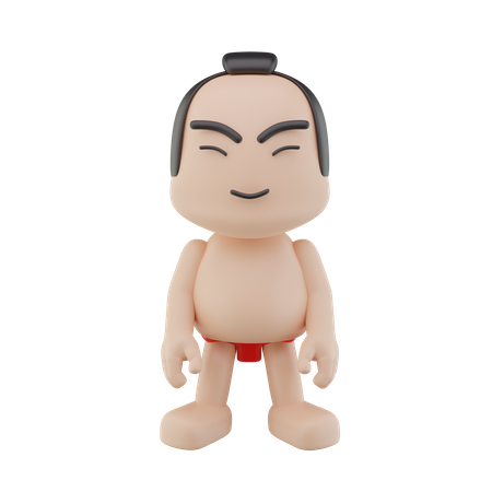 Luchador de sumo japonés  3D Illustration