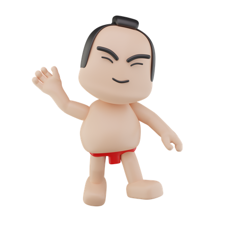 Luchador de sumo japonés  3D Illustration