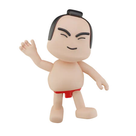 Luchador de sumo japonés  3D Illustration