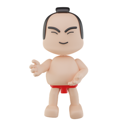 Luchador de sumo japonés  3D Illustration