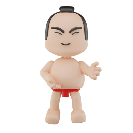 Luchador de sumo japonés  3D Illustration