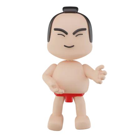 Luchador de sumo japonés  3D Illustration