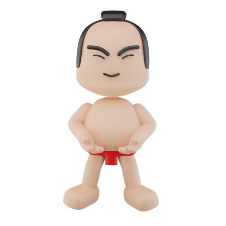 Luchador de sumo japonés  3D Illustration