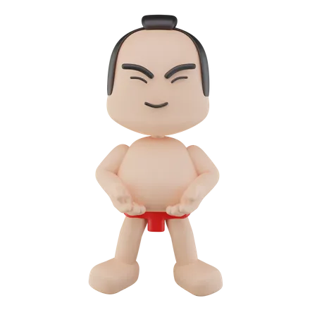 Luchador de sumo japonés  3D Illustration