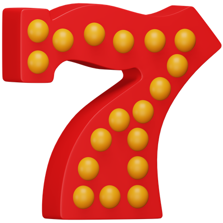Lucky Number Seven  3D Icon