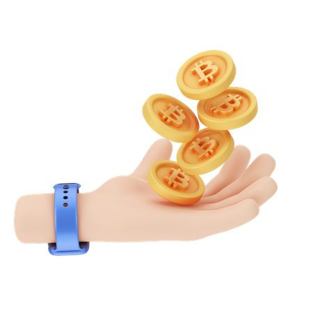 Lucro bitcoin  3D Illustration