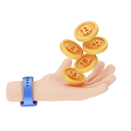 Lucro bitcoin  3D Illustration