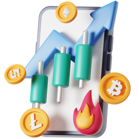 Lucro de negociação de criptografia  3D Icon