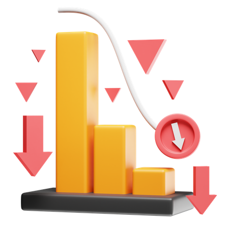 Lucro diminuído  3D Icon