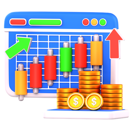 Lucro do mercado de ações  3D Icon