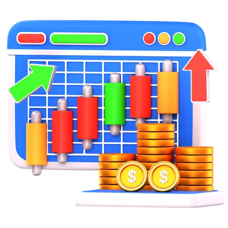 Lucro do mercado de ações  3D Icon