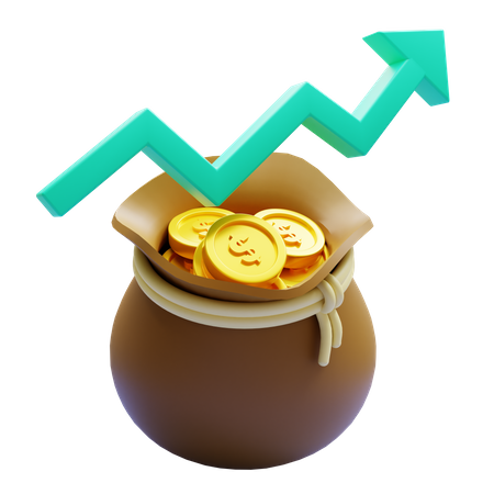 Lucro financeiro  3D Icon