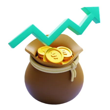 Lucro financeiro  3D Icon